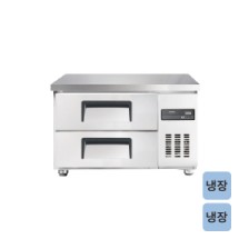 고급형 직냉식 낮은 서랍식 보냉테이블 올냉장 3자 CWSM-090LDT [냉장130ℓ]
